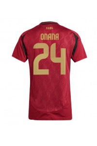 België Amadou Onana #24 Voetbaltruitje Thuis tenue Dames EK 2024 Korte Mouw